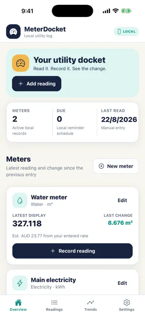 MeterDocket: Utility Log screenshot 1