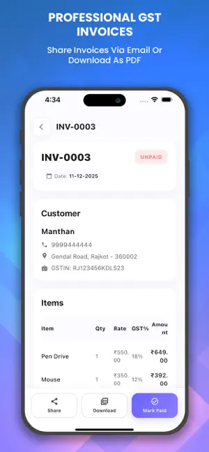 GST Invoice Maker: Billing App screenshot 1