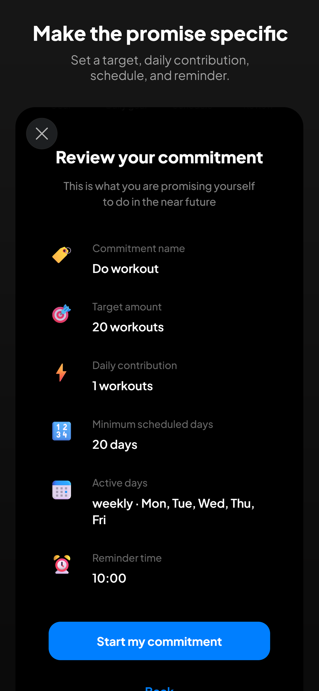 Qommit - Commitment Tracker screenshot 2