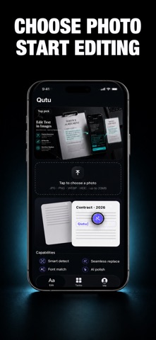 Edit Text in Photo - Qutu iPhone screenshot