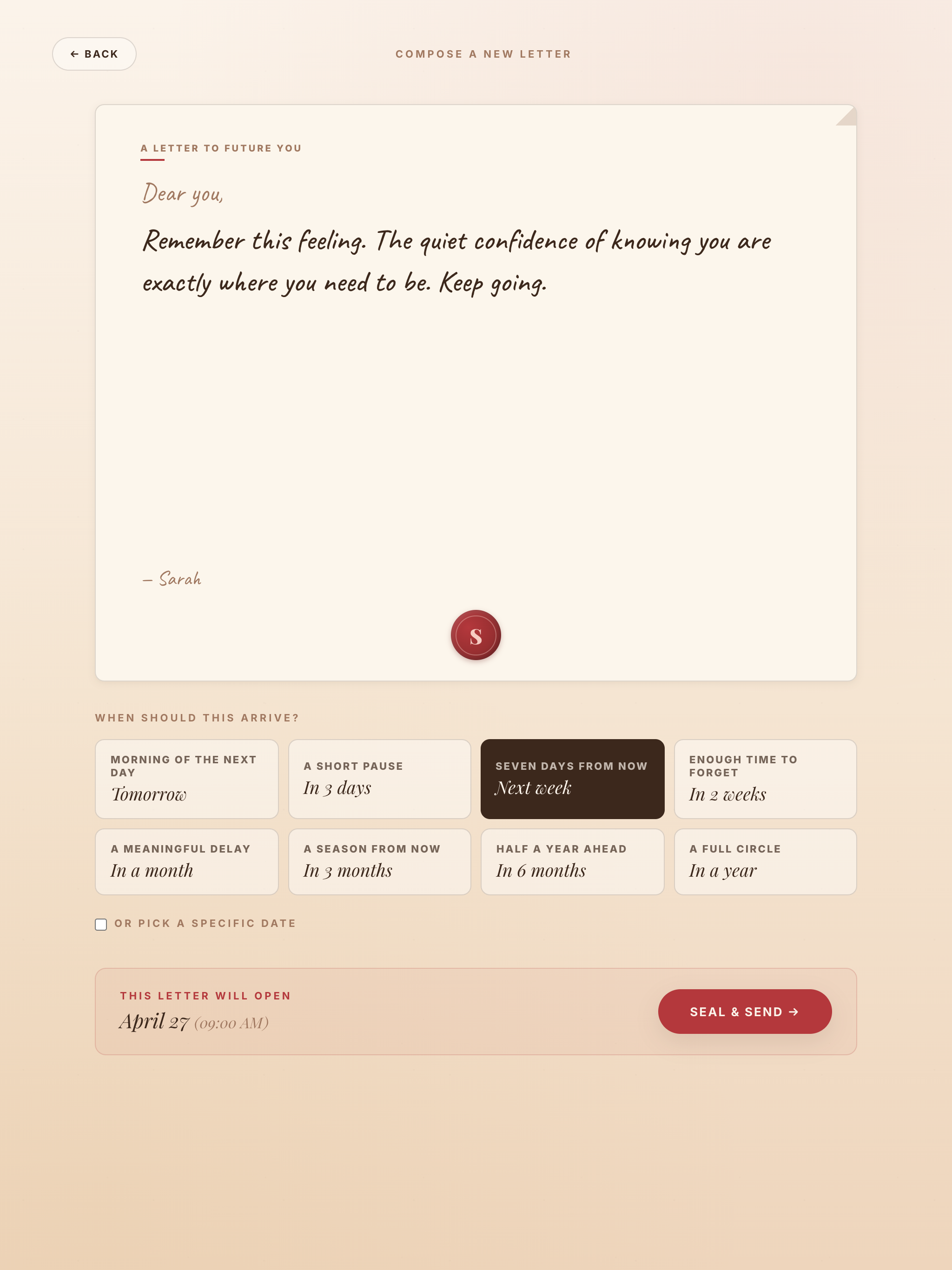 Note To Self - Sealed Letter