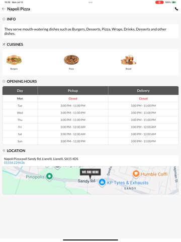 Napoli Pizza Llanelli iPad screenshot