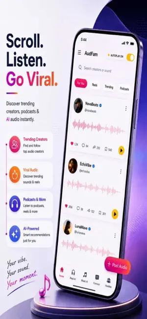 Audfam AI: Audio Hub & Music screenshot 1