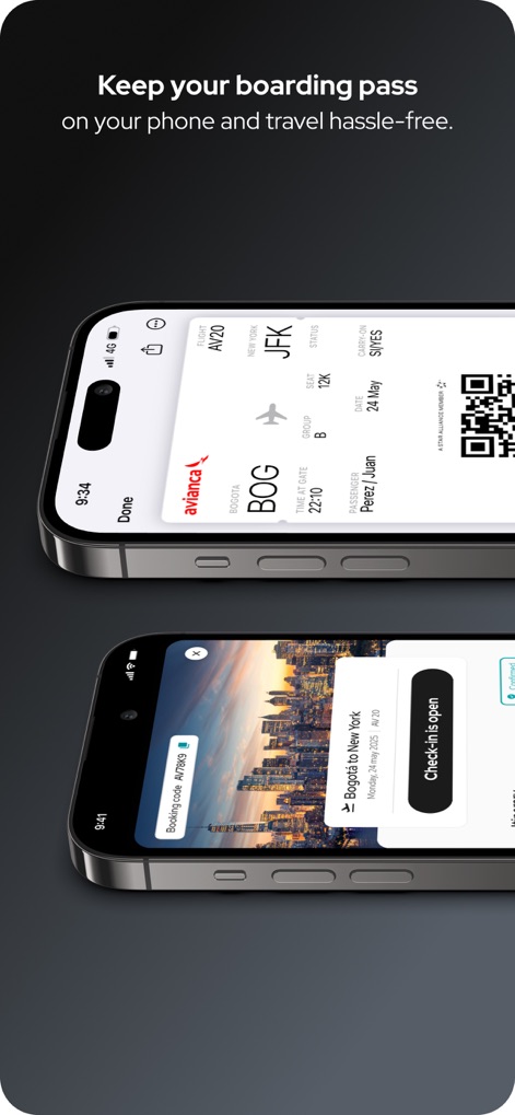 avianca - Users can store their digital boarding pass, complete with a scannable QR code, and receive convenient check-in notifications directly through the app.