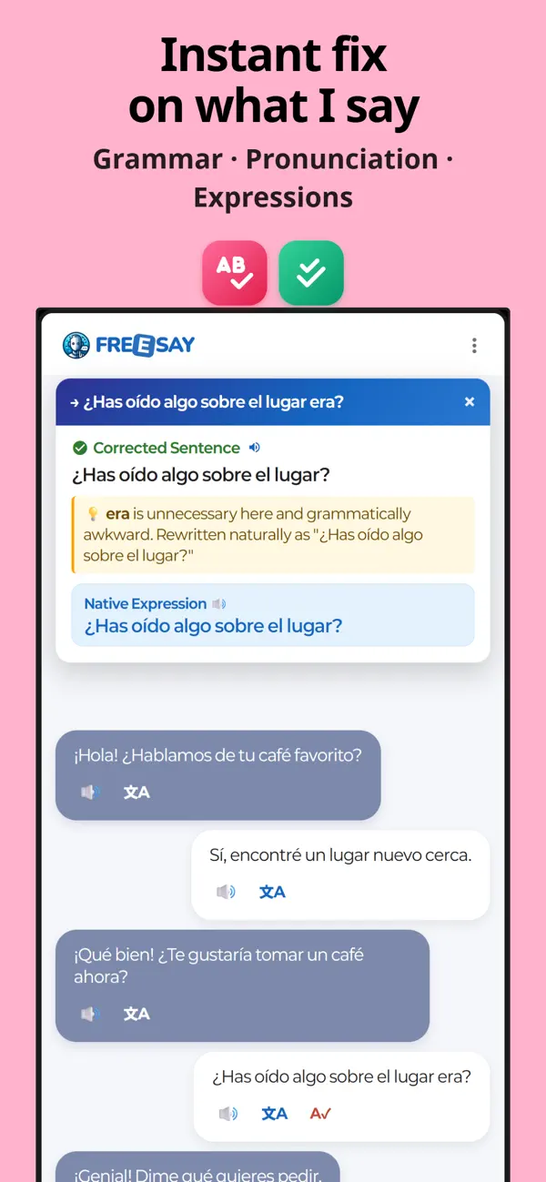 FreeSay - AI Language Tutor Screenshot 3
