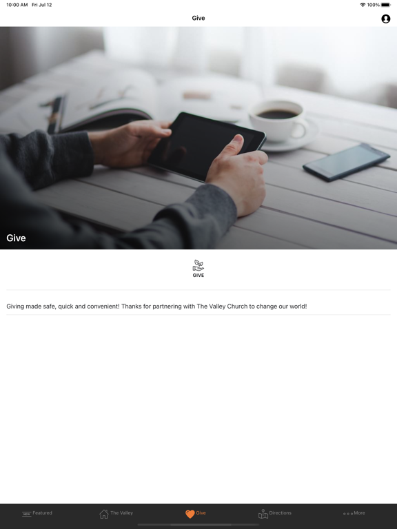 The Valley Church iPad screenshot 4 - Lifestyle app
