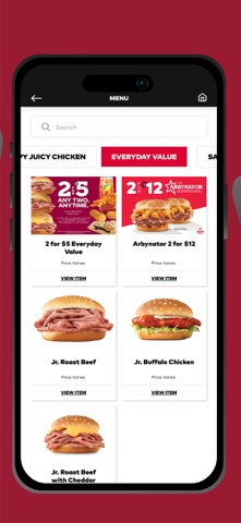 Arby's NON-US iPhone screenshot