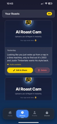 AI Roast Cam: Get Roasted iPhone screenshot
