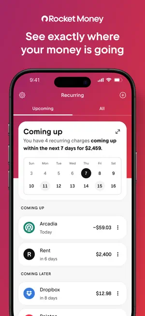 Rocket Money - Bills & Budgets screenshot 1