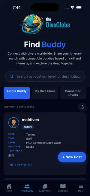 theDiveGlobe screenshot 2