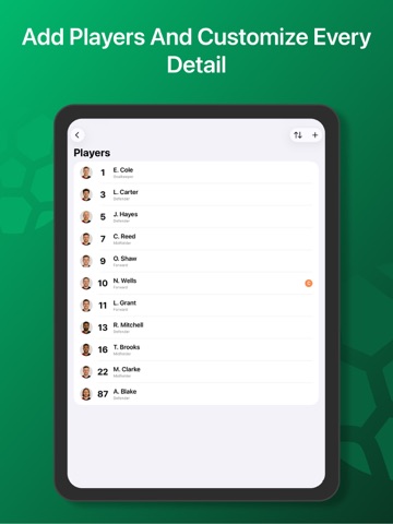 Soccer Line Up Builder 11 iPad screenshot