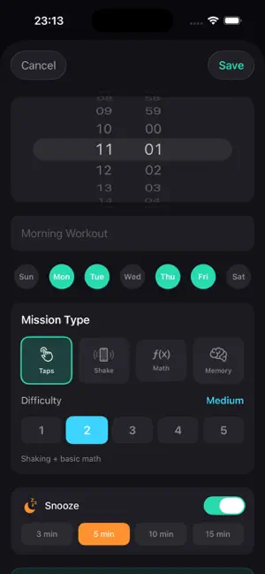 RiseUp: Mission Alarm Clock screenshot 2