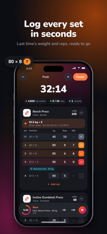 Heatset: Gym Workout Tracker screenshot 1