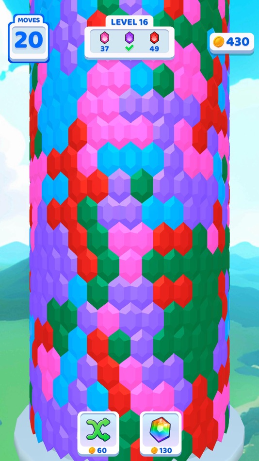 #10. Hex Fall 3D (iOS) 게시자: Bugbomb