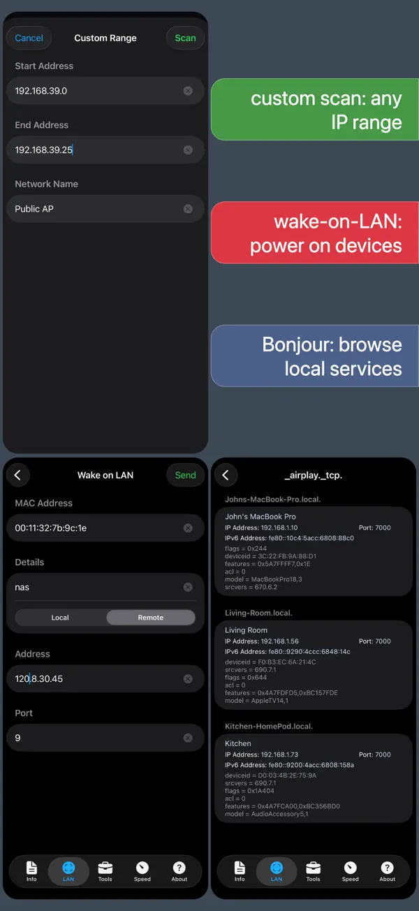 Network Analyzer Pro iPhone App Screenshot 2 – Dienstprogramme