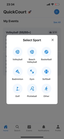 QuickCourt screenshot