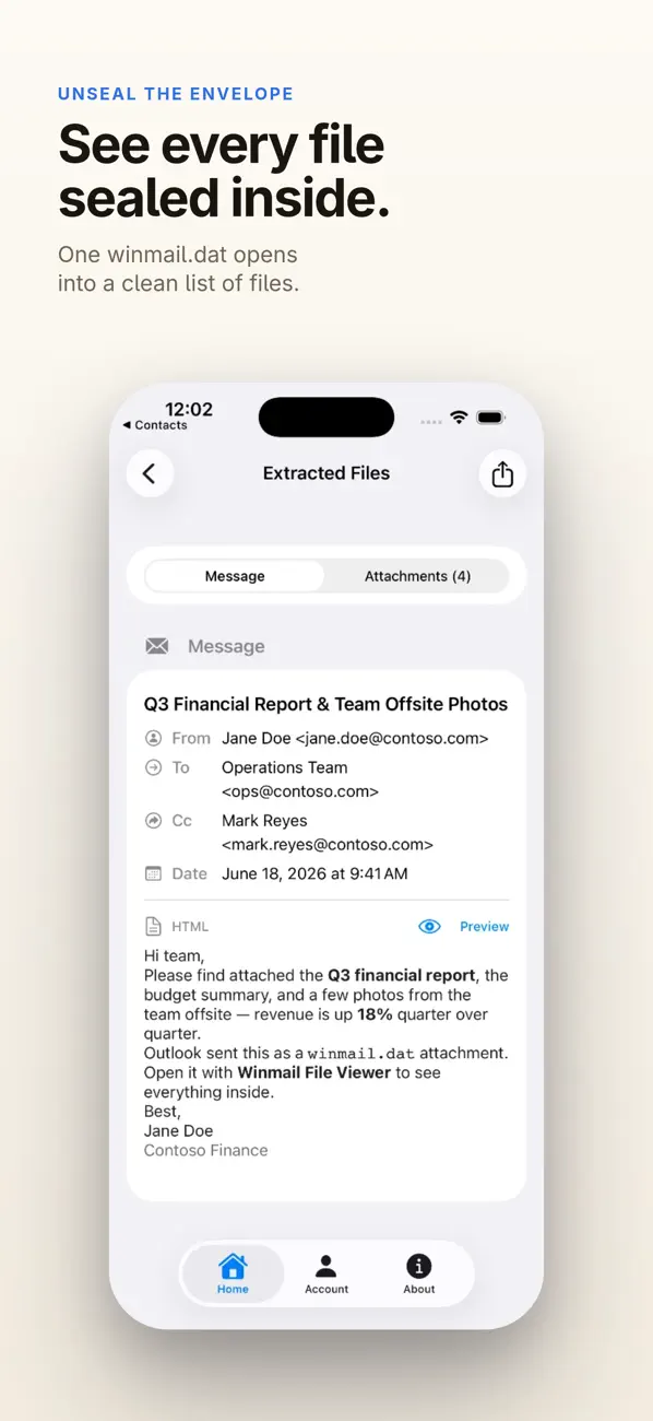 Screenshot #2 pour Winmail File Viewer & Opener