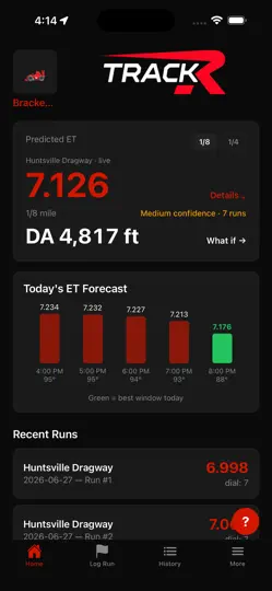 Capture d'écran de TrackR Performance sur iPhone 1