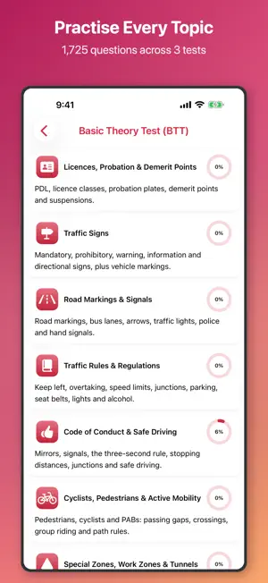 Theory Test: BTT, FTT & RTT screenshot 2