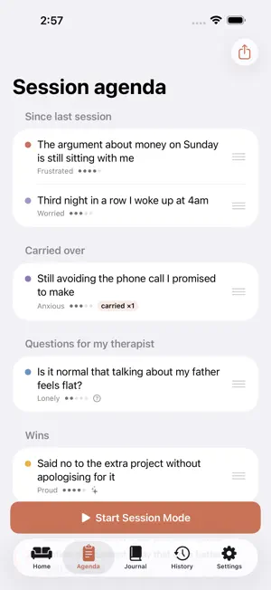 CouchNotes — Therapy Journal screenshot 2