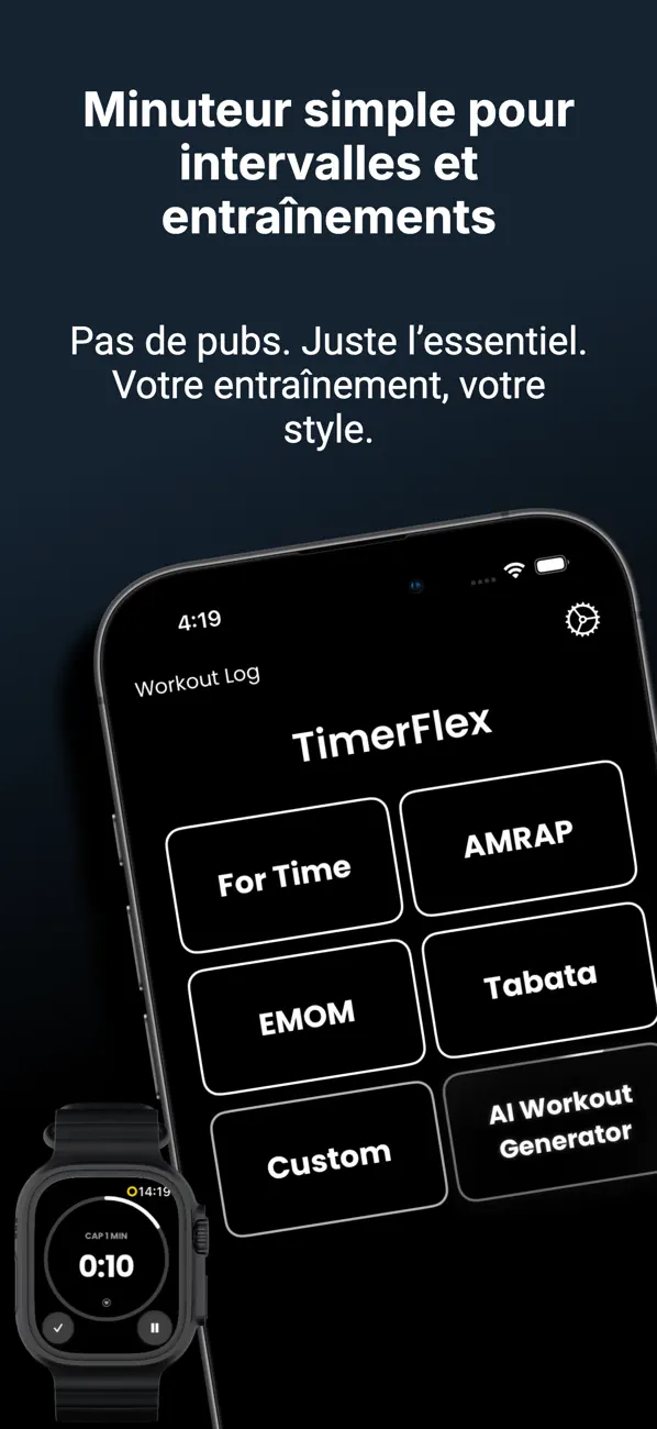 Screenshot #2 pour TimerFlex: Minuteur HIIT