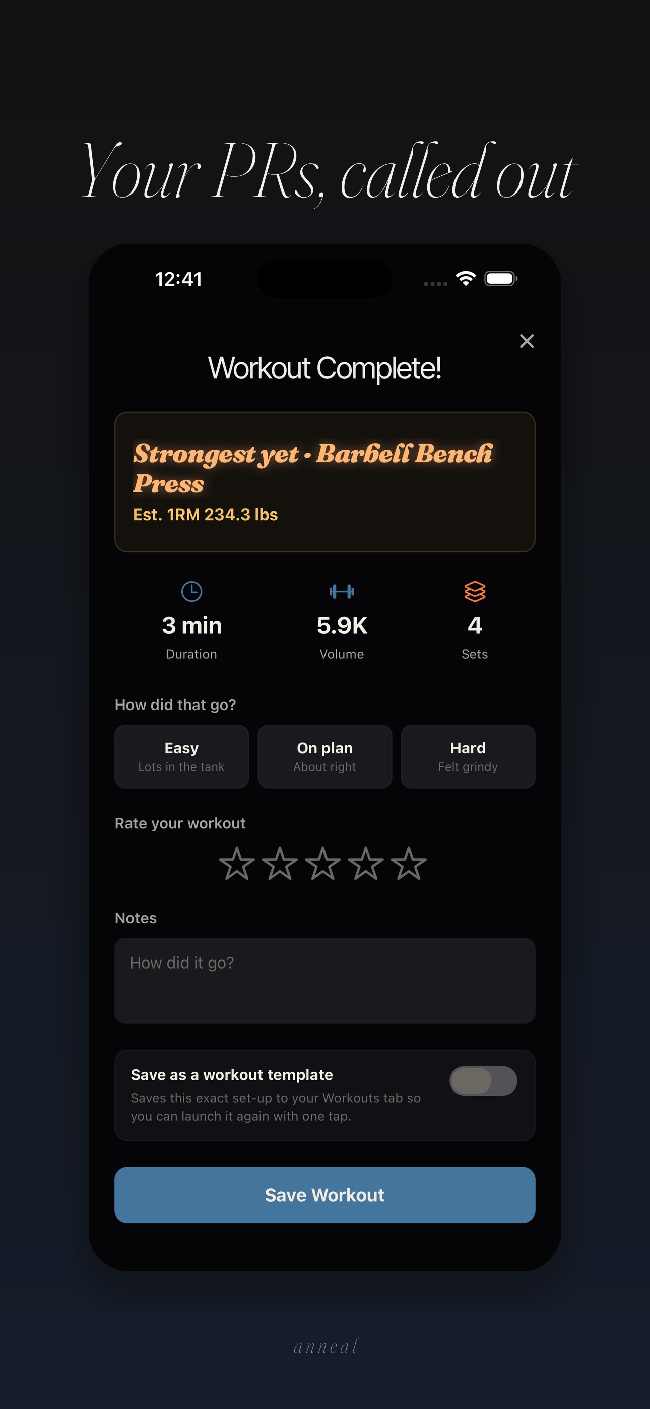 Screenshot 4 of Anneal: Workout Tracker & Log