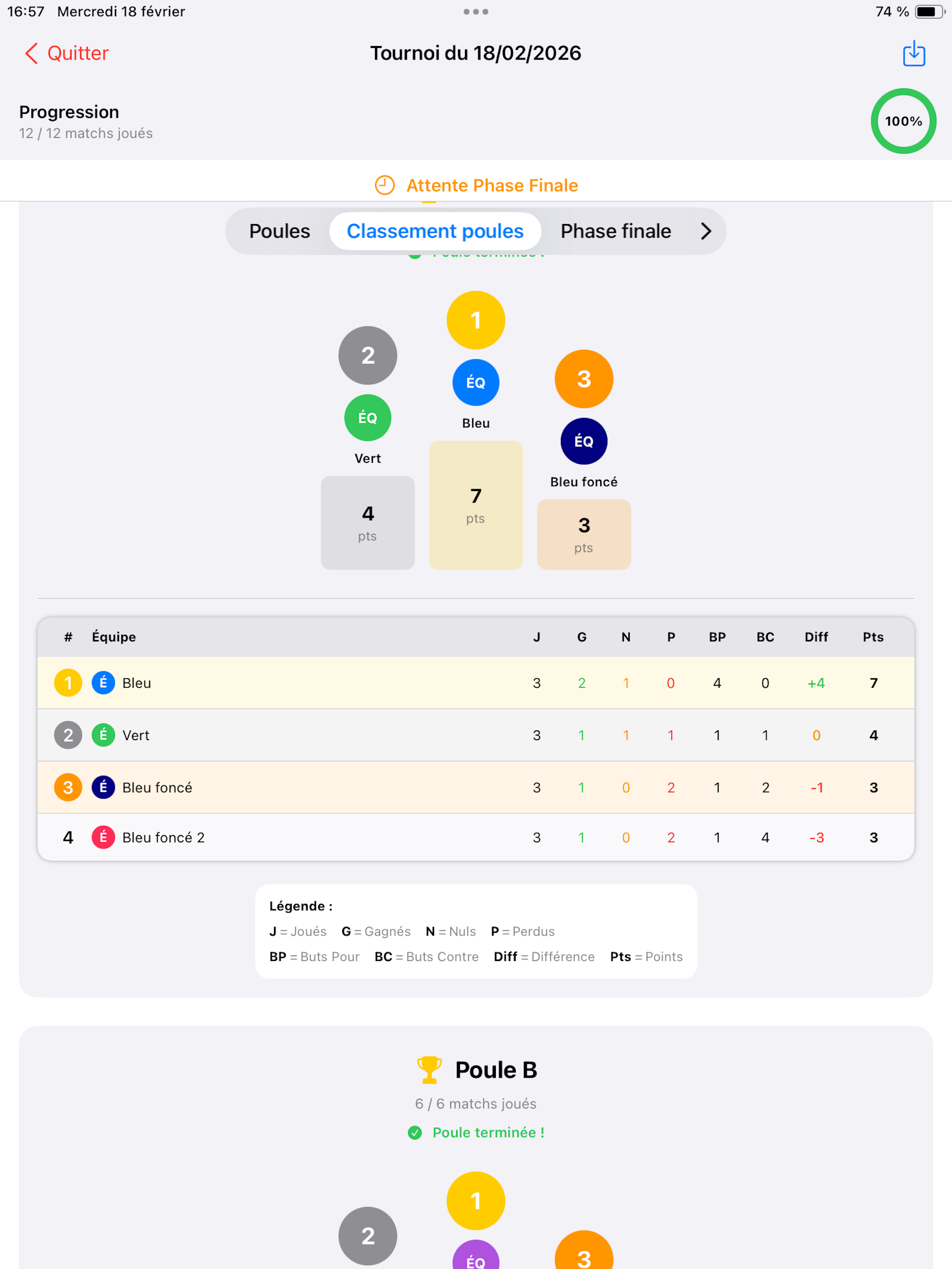TOURNOI Equipe EPS screenshot 14