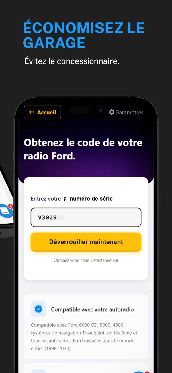 Screenshot #3 pour Récupérer Code Autoradio
