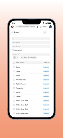 Sigzen App for ERPNext iPhone screenshot