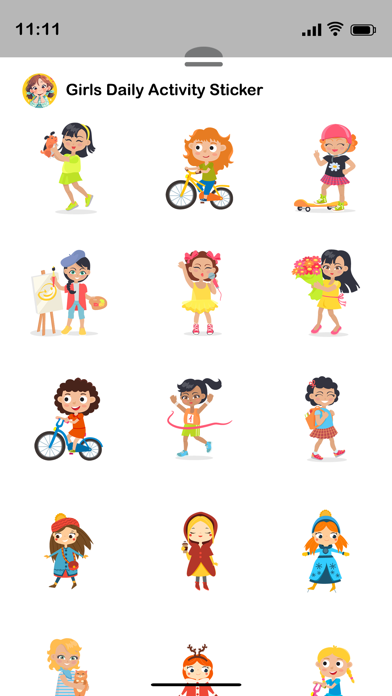 Girls Daily Activity Stickers Screenshot