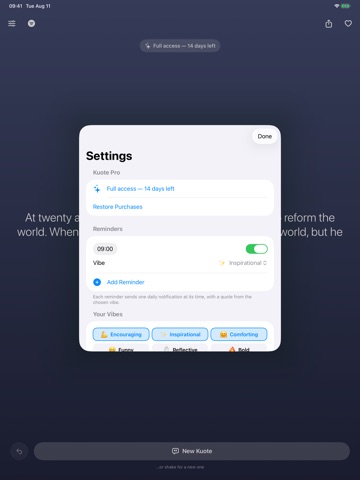 Kuote (Daily Quotes) iPad screenshot