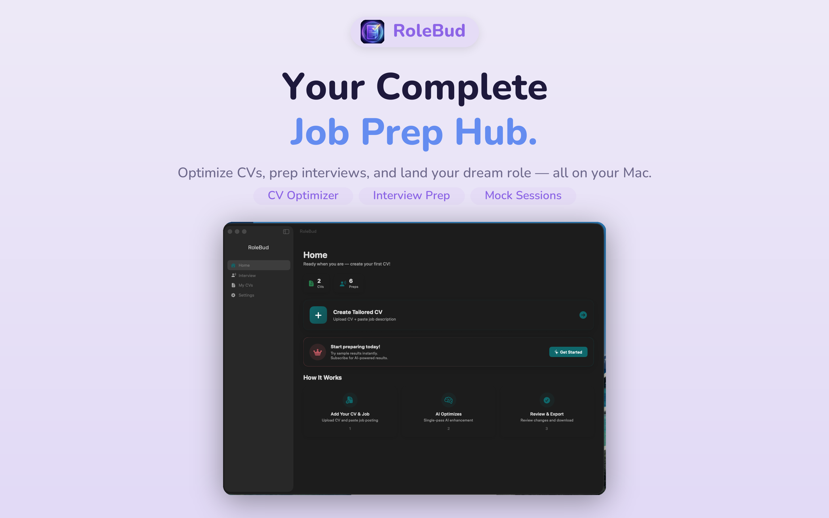 RoleBud — CV & Interview Prep