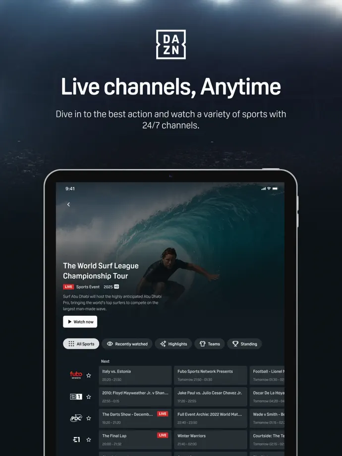 DAZN iPad screenshot 8