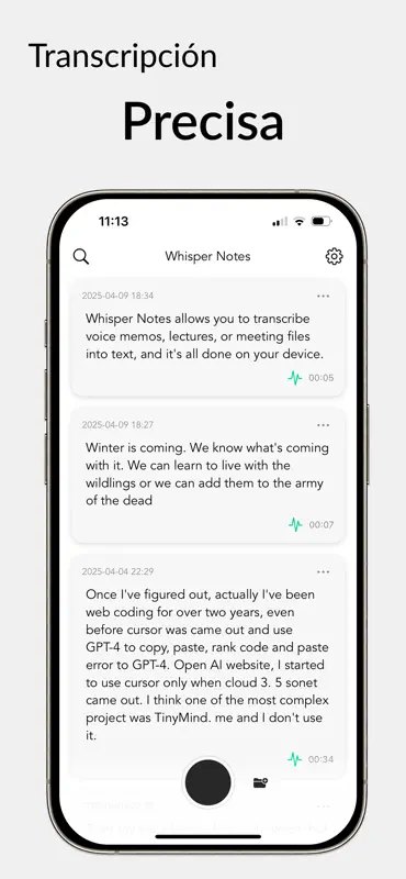 Whisper Notes - Speech to Text screenshot 1 of 4