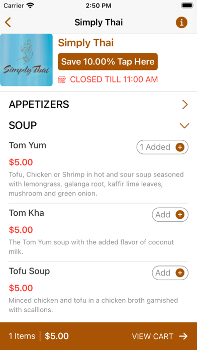 Simply-Thai Restaurant Screenshot