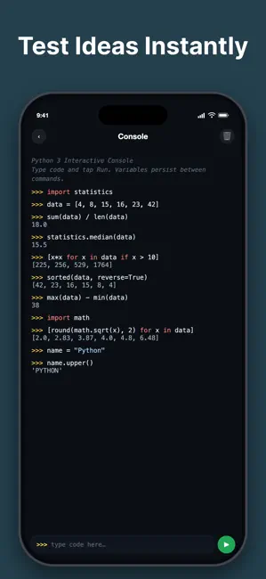 Python ⁺ Code Compiler IDE App iPhone screenshot 6