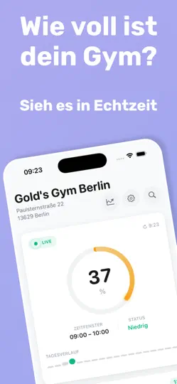 Screenshot von GymRadar: Live Auslastung auf dem iPhone 1