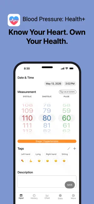 Blood Pressure: Health+ screenshot 1