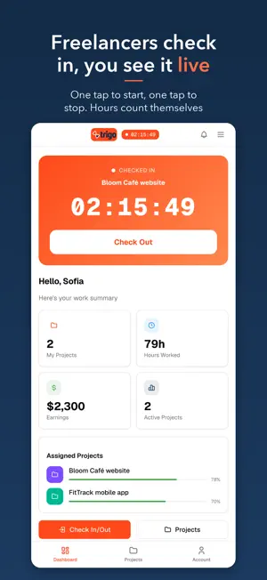 Trigo Freelancer Tracker screenshot 2
