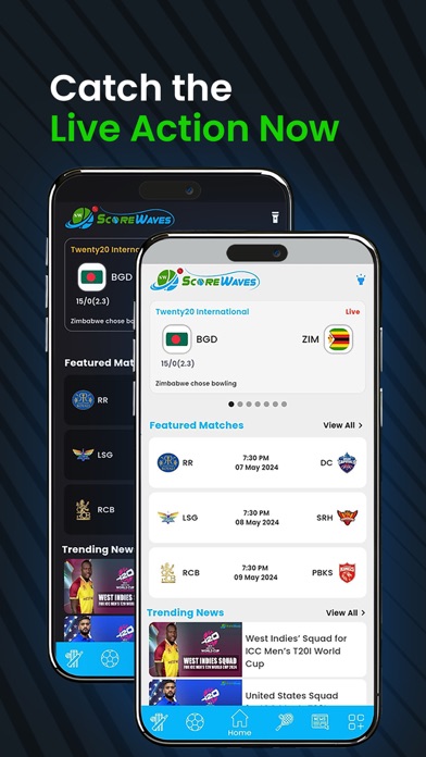 ScoreWaves Live Scores & News Screenshot