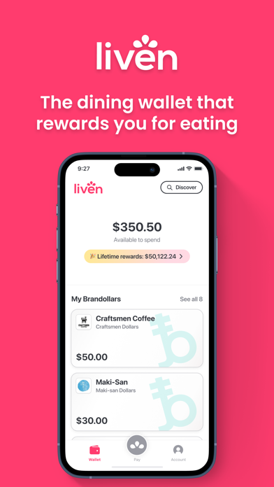 Liven - Eat, Pay & Earn Screenshot