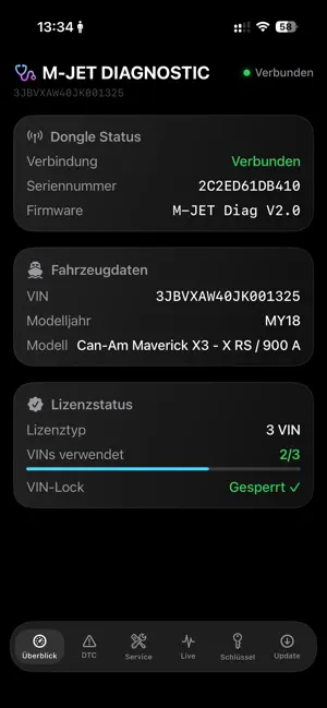 M-JET Diagnostic screenshot 2