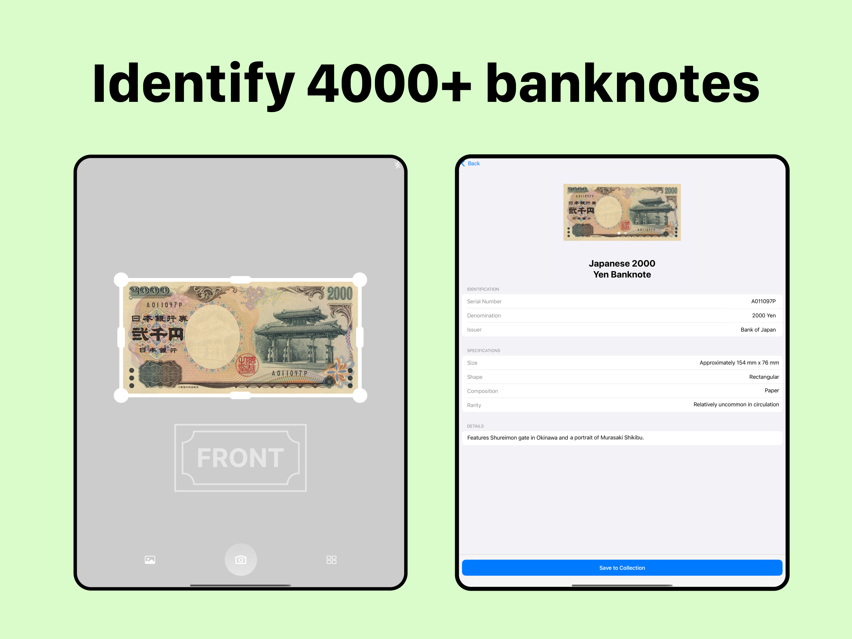 Banknote identifier - MoneyID
