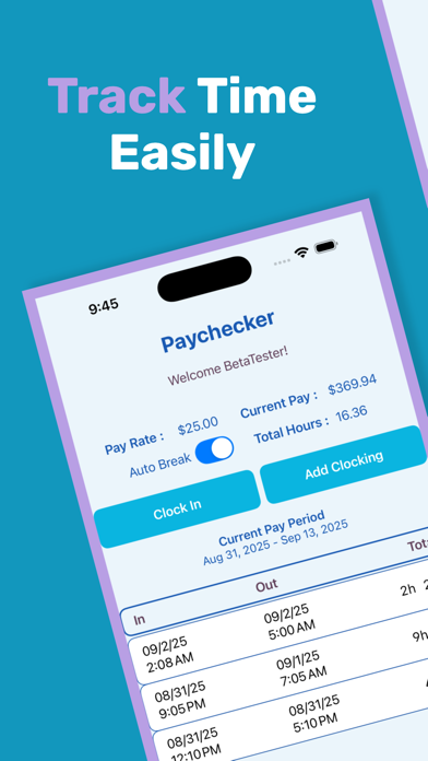 PayChecker+ iPhone screenshot 1 - Productivity app