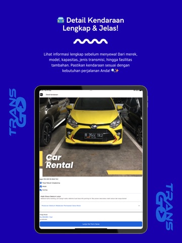 Transgo - Rental Mobil & Motor iPad screenshot 3