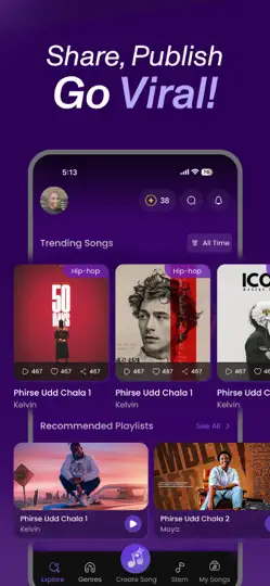 Captura de pantalla de Song GPT AI Song & Music Maker en iPhone 5