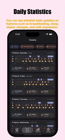 Baby Assistant Newborn Log App iPhone screenshot