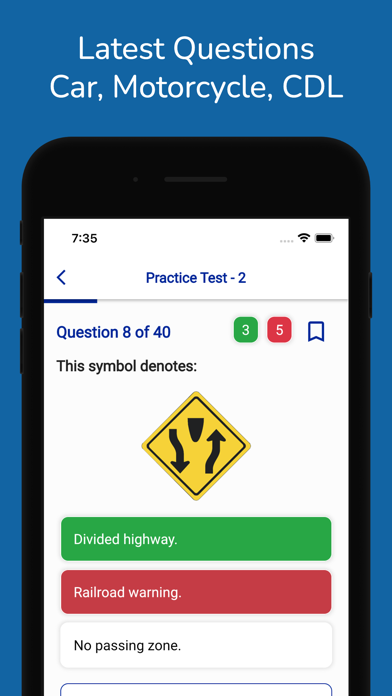 US DMV Permit Practice Test Screenshot