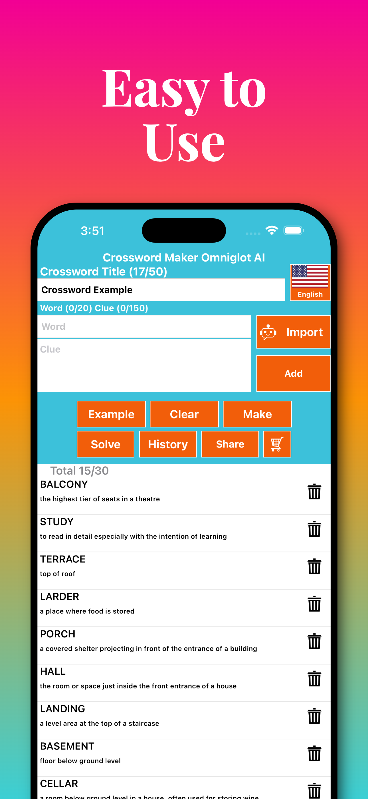 Crossword Maker Omniglot screenshot 4