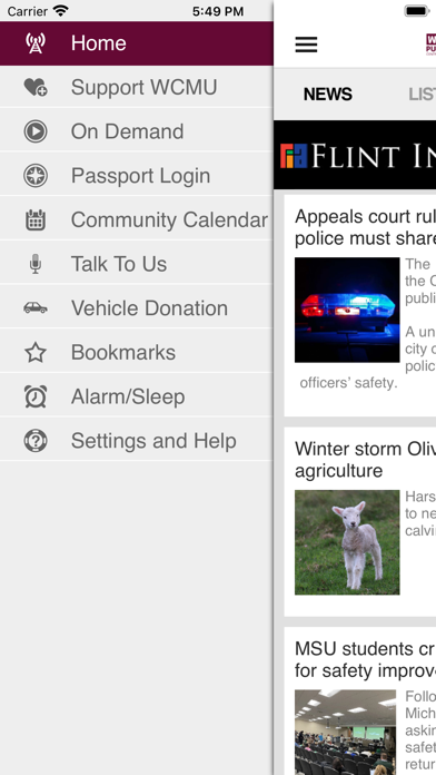 WCMU Public Media App Screenshot